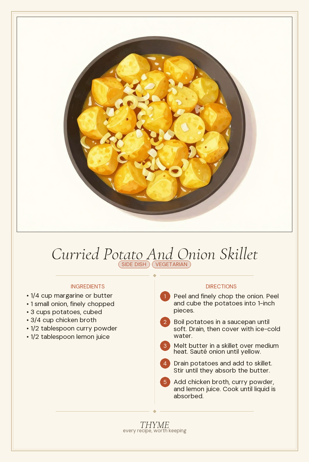 Curried Potato And Onion Skillet