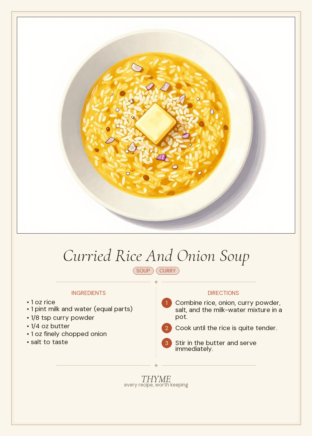 Curried Rice And Onion Soup