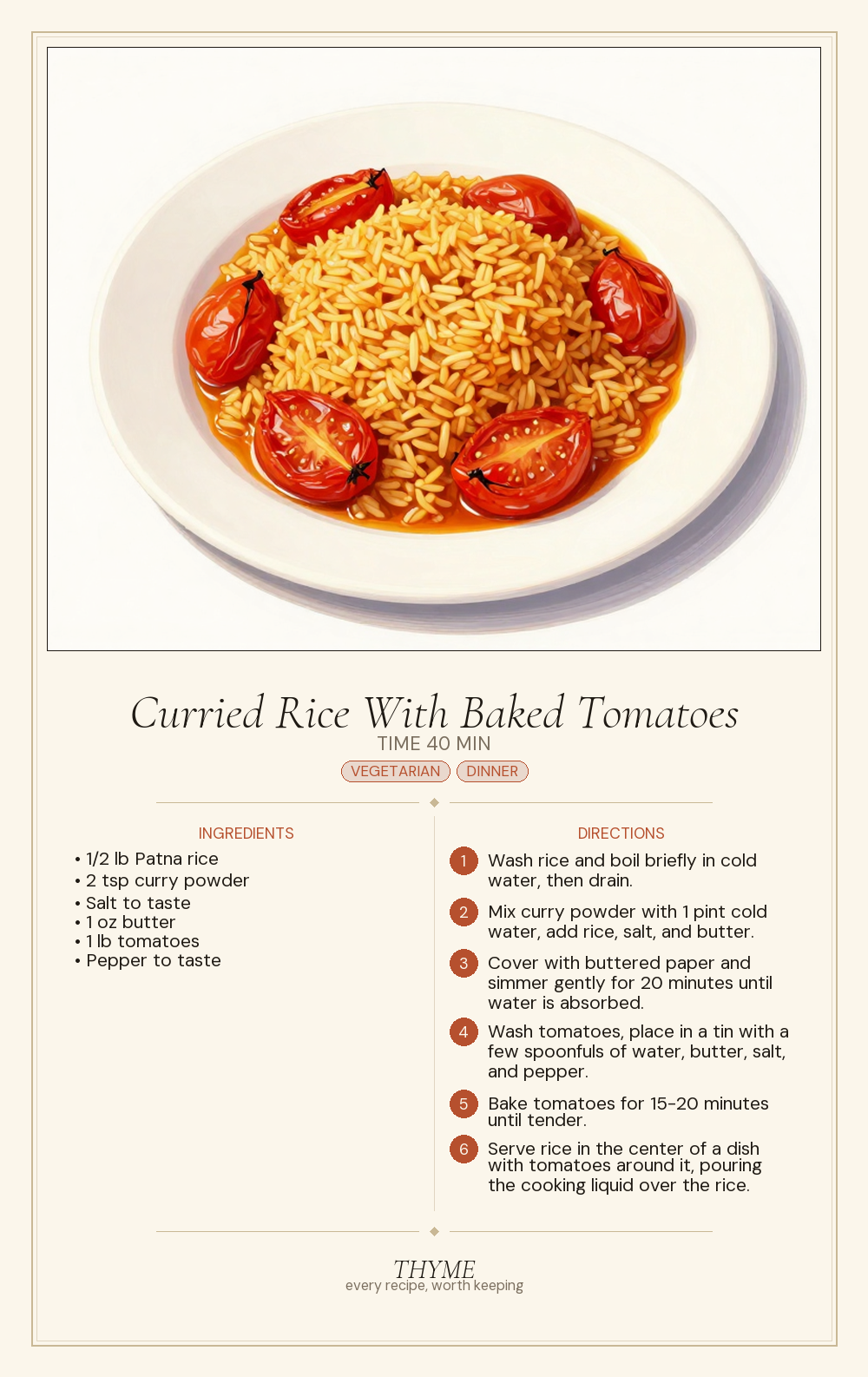 Curried Rice With Baked Tomatoes