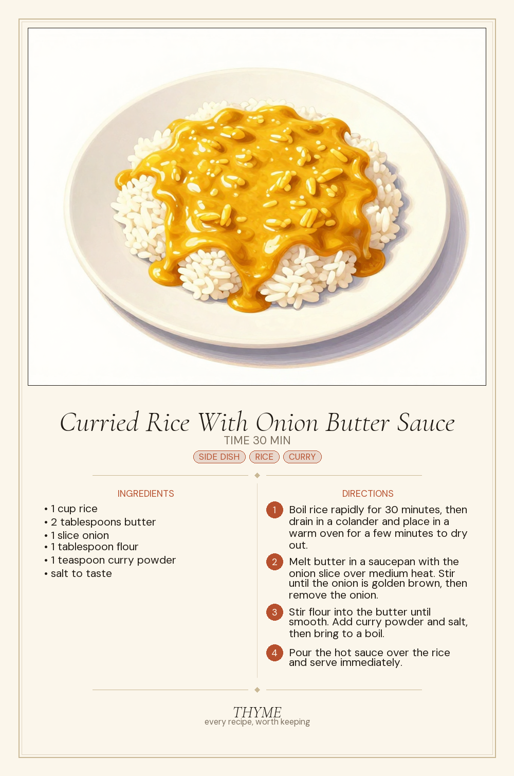 Curried Rice With Onion Butter Sauce