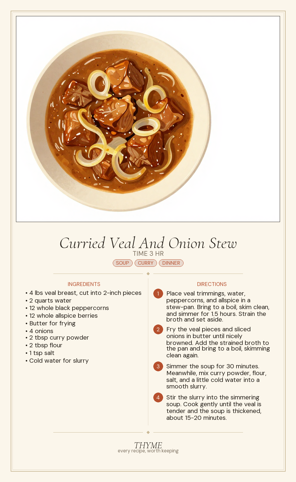 Curried Veal And Onion Stew
