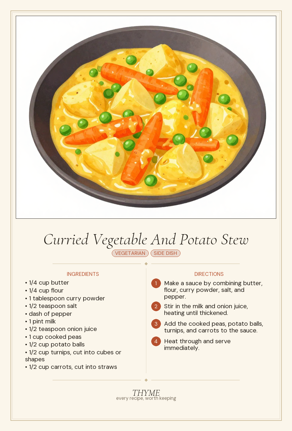 Curried Vegetable And Potato Stew