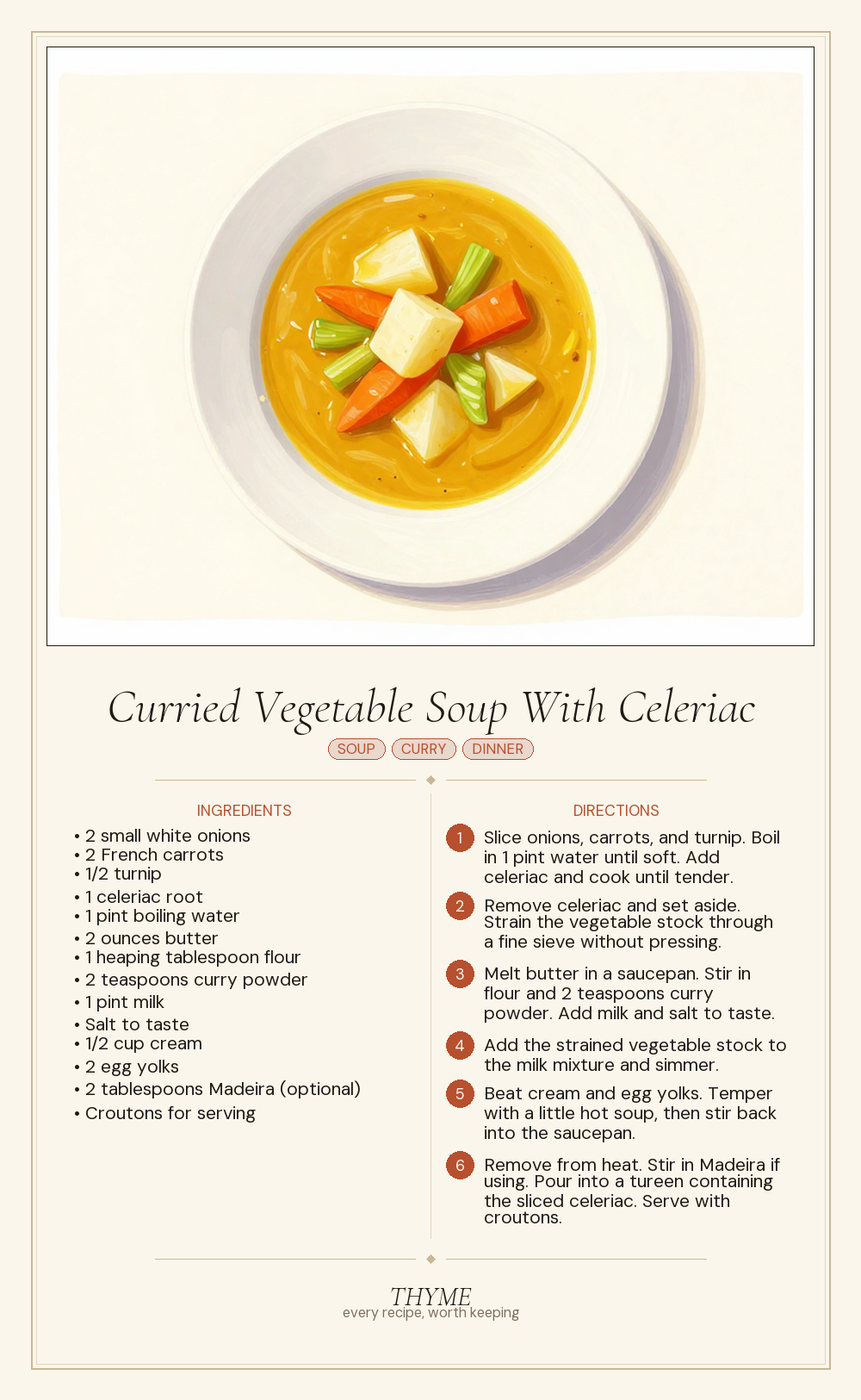 Curried Vegetable Soup With Celeriac