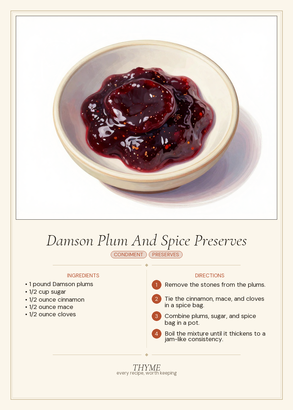 Damson Plum And Spice Preserves