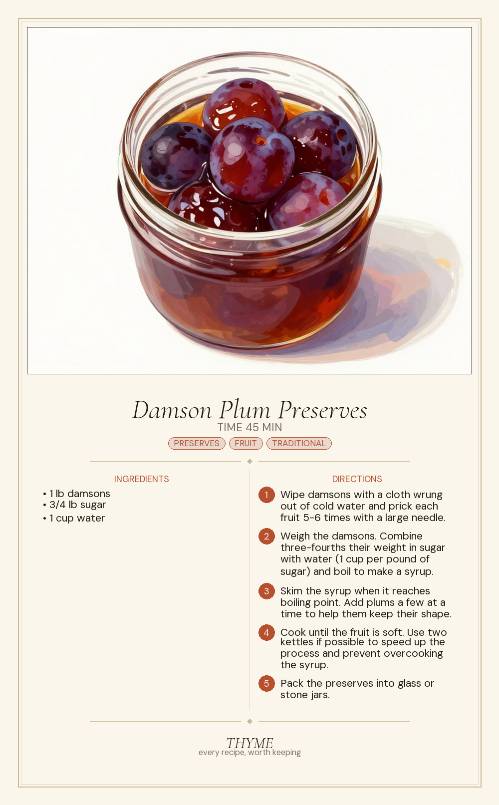 Damson Plum Preserves