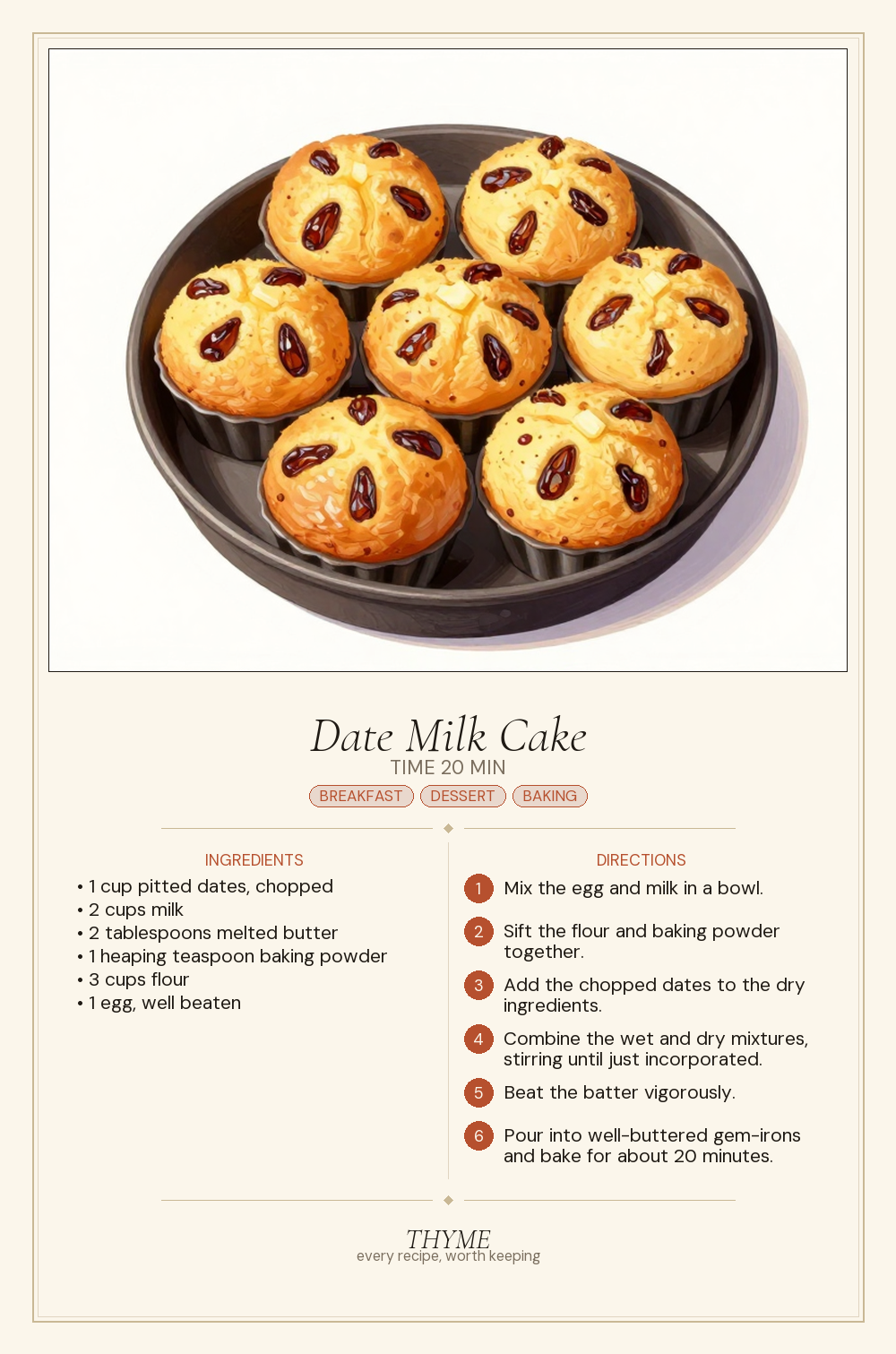 Date Milk Cake
