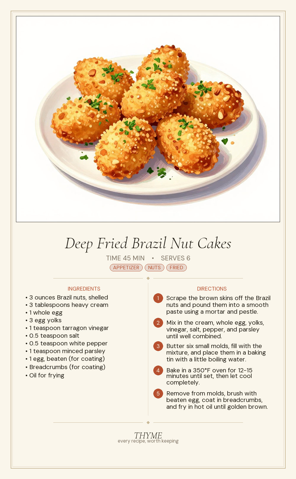 Deep Fried Brazil Nut Cakes