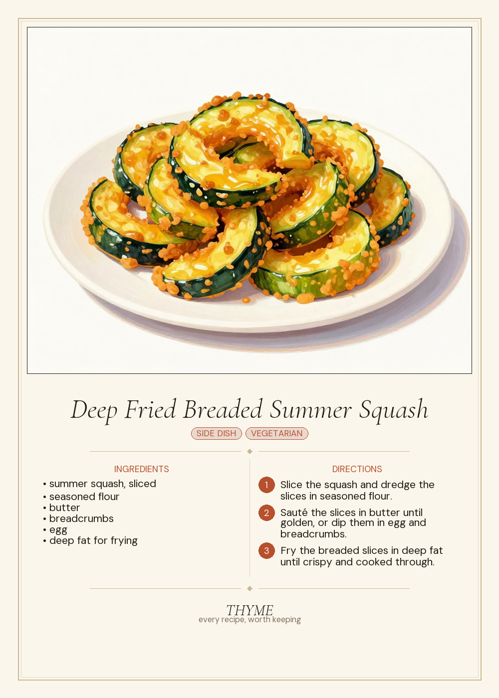 Deep Fried Breaded Summer Squash