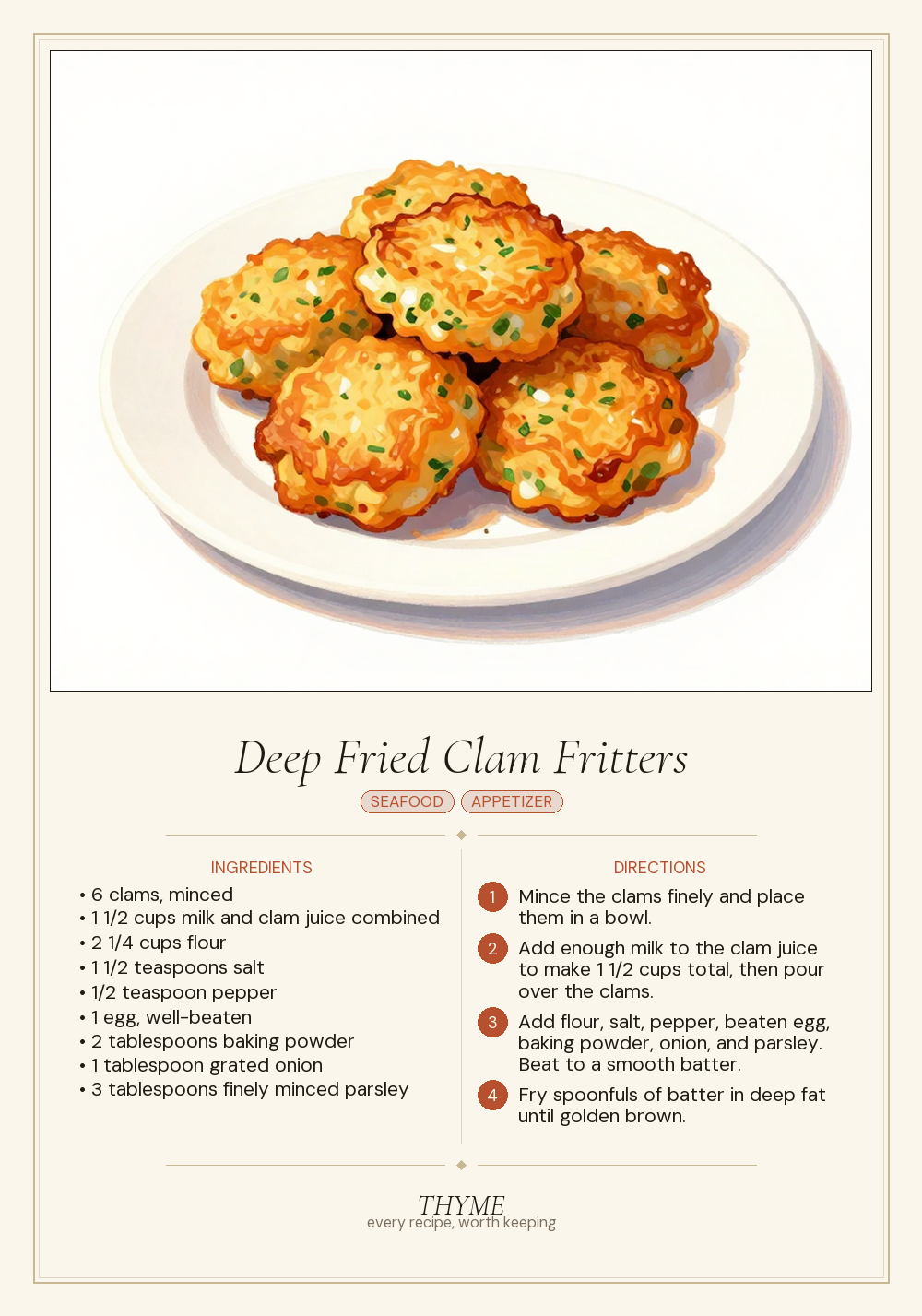 Deep Fried Clam Fritters