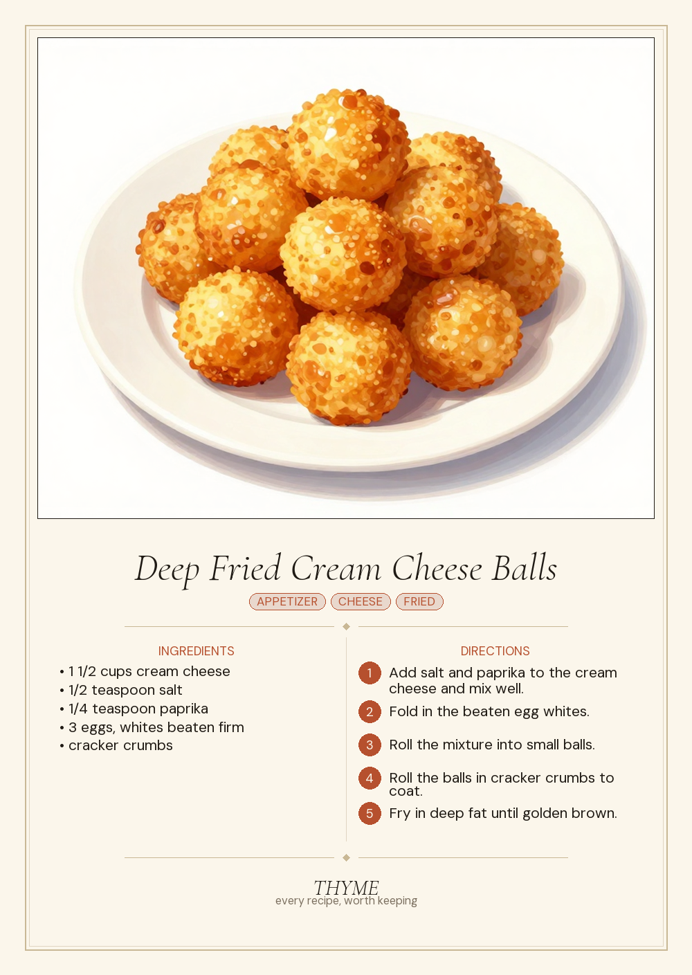 Deep Fried Cream Cheese Balls