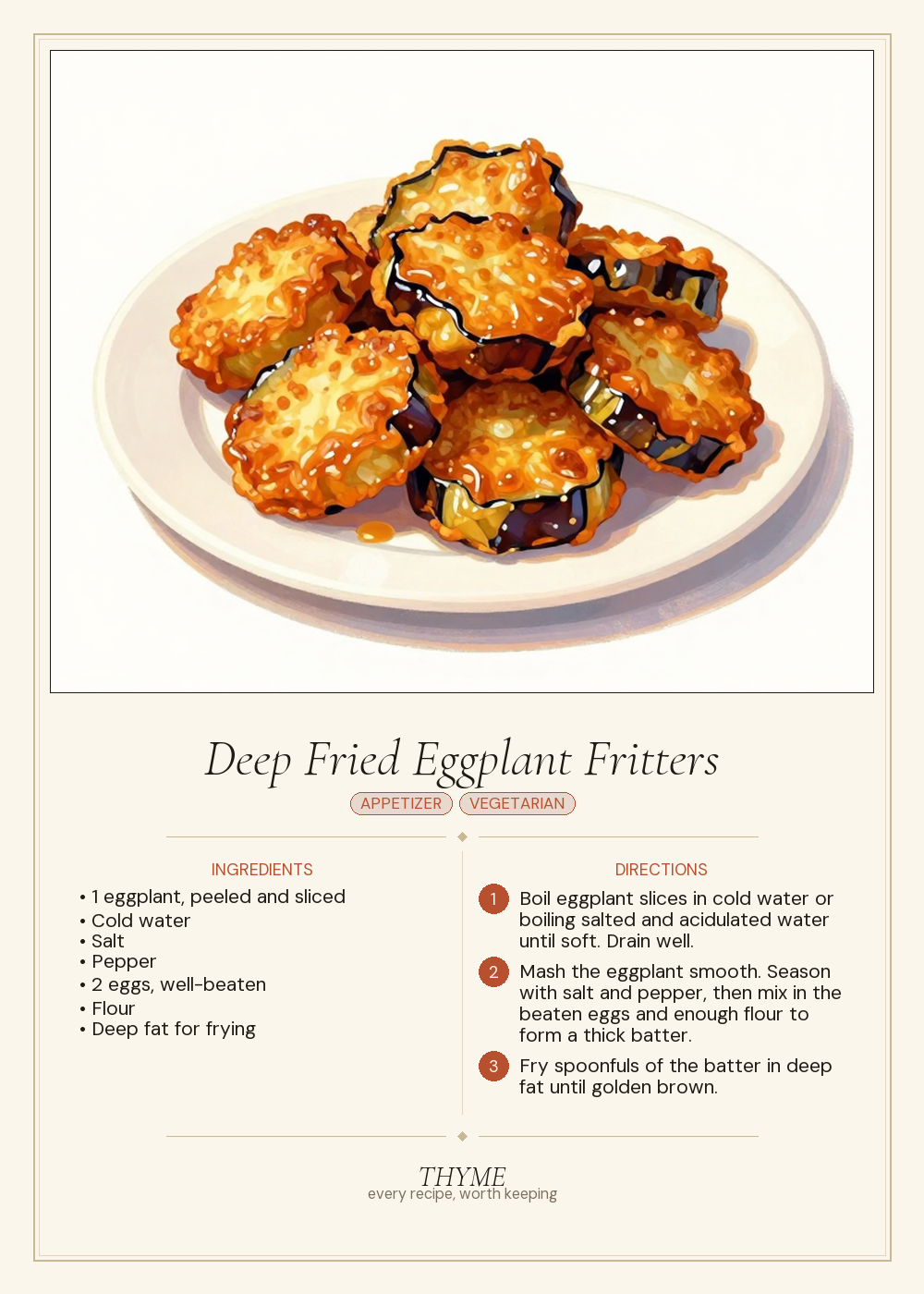 Deep Fried Eggplant Fritters