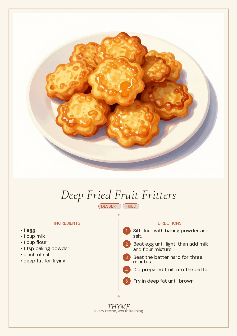 Deep Fried Fruit Fritters