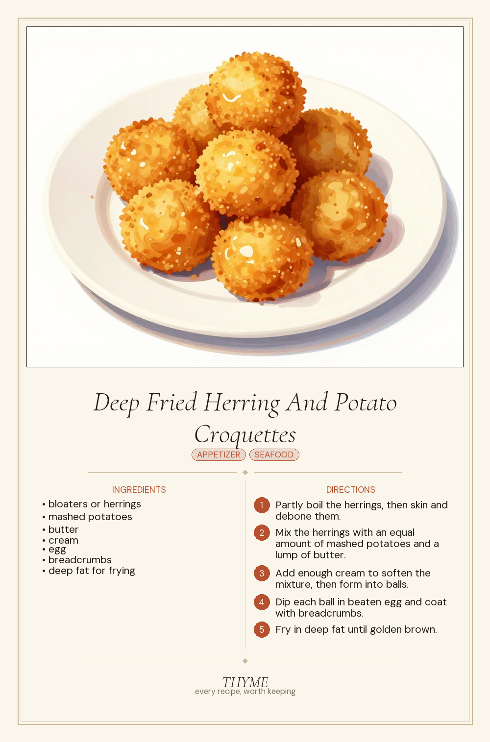 Deep Fried Herring And Potato Croquettes