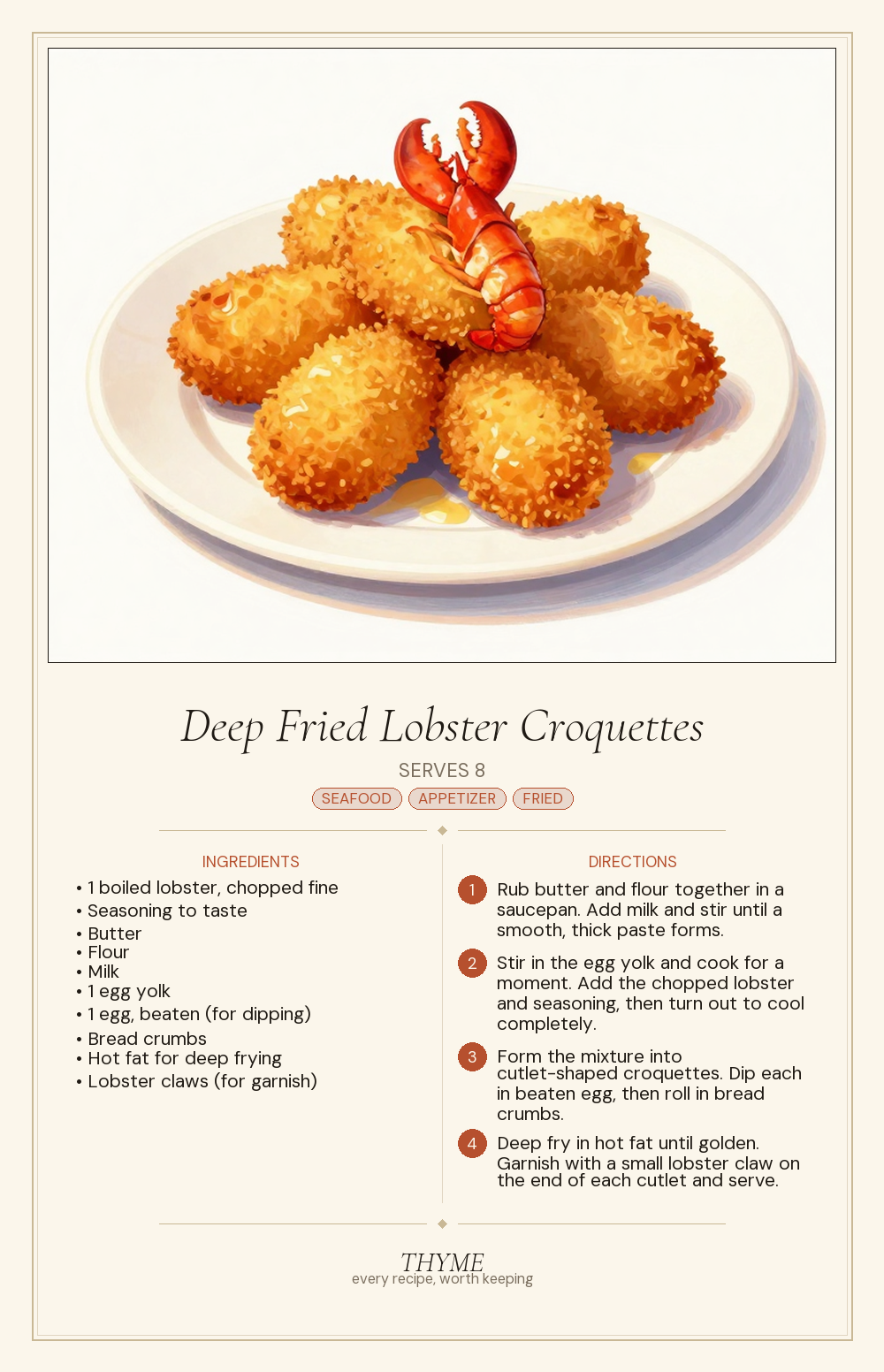 Deep Fried Lobster Croquettes