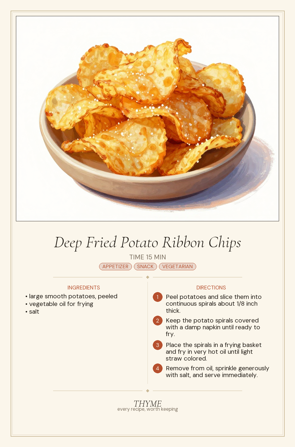Deep Fried Potato Ribbon Chips