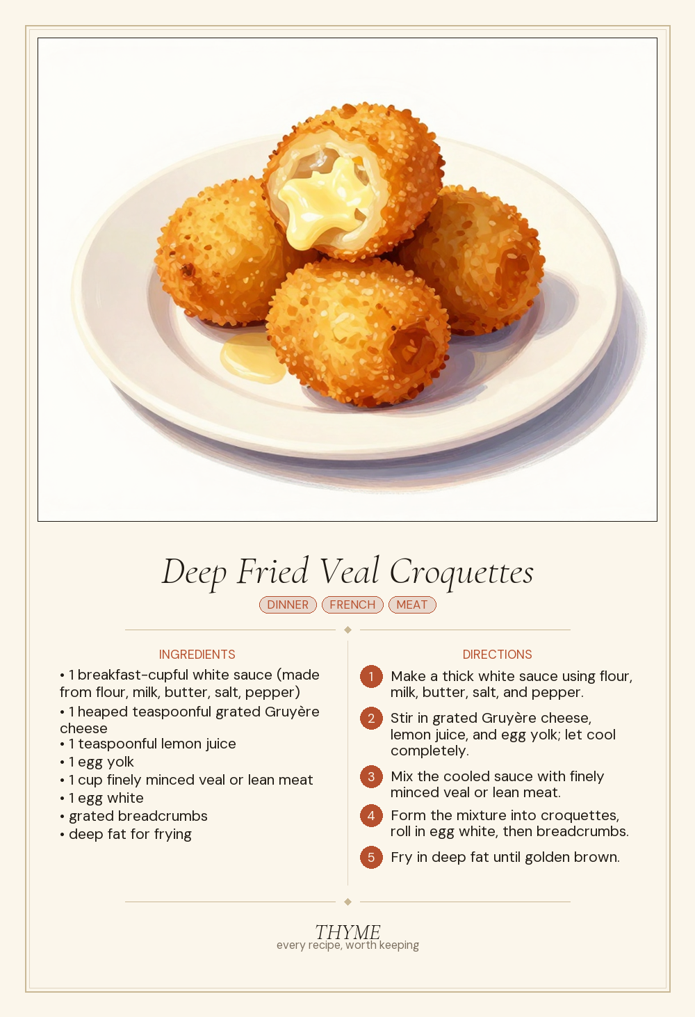 Deep Fried Veal Croquettes