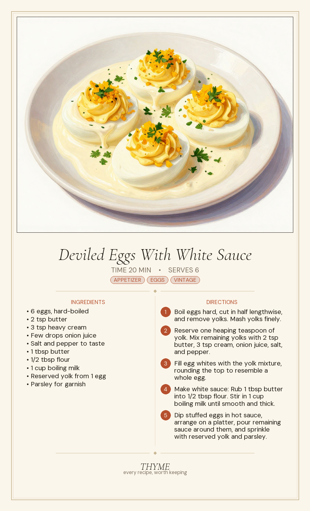 Deviled Eggs With White Sauce