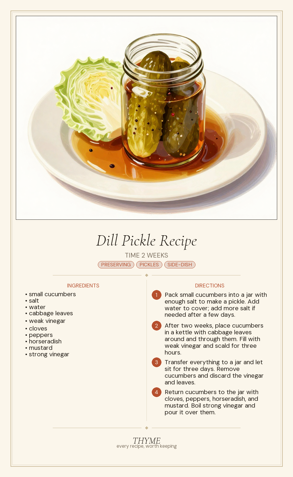Dill Pickle Recipe