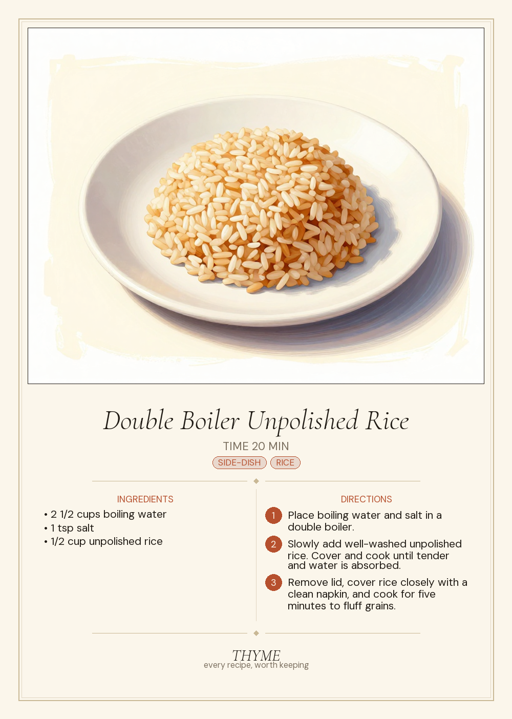 Double Boiler Unpolished Rice