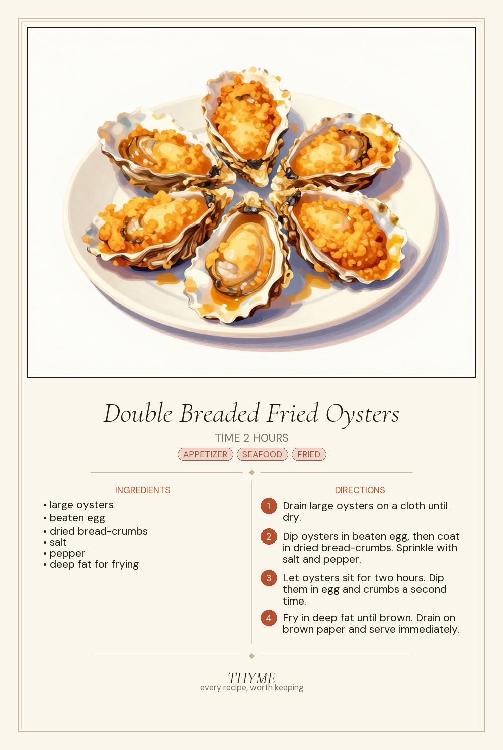 Double Breaded Fried Oysters