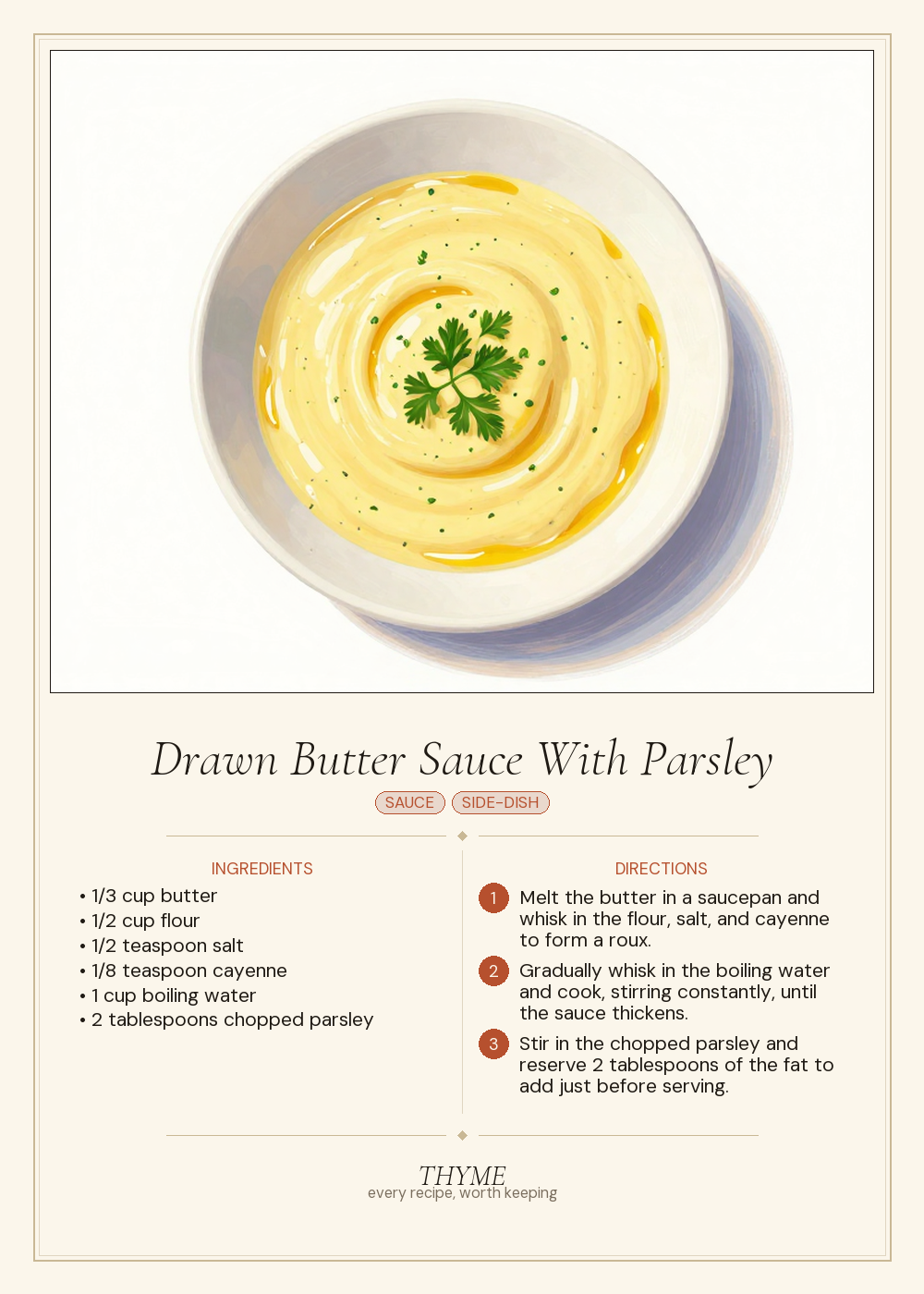 Drawn Butter Sauce With Parsley