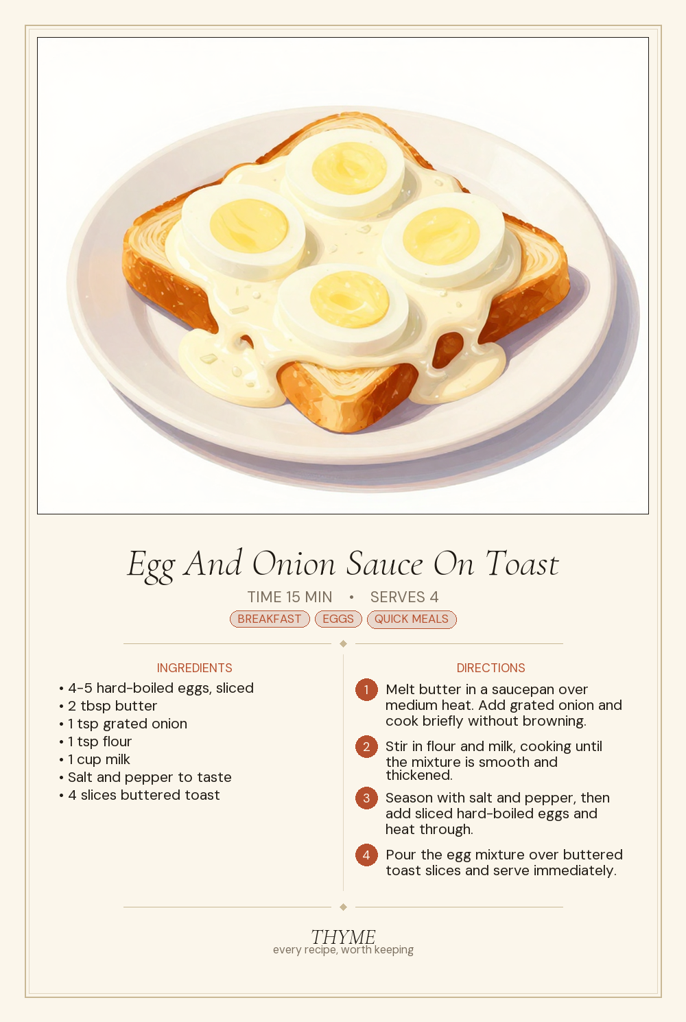 Egg And Onion Sauce On Toast