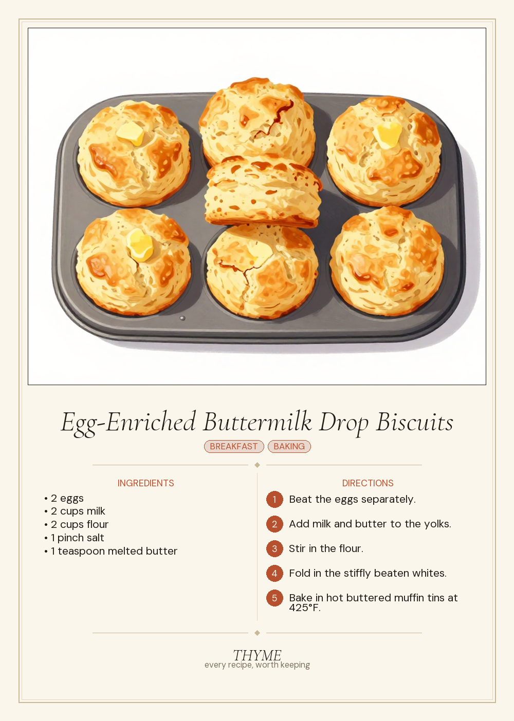 Egg-Enriched Buttermilk Drop Biscuits