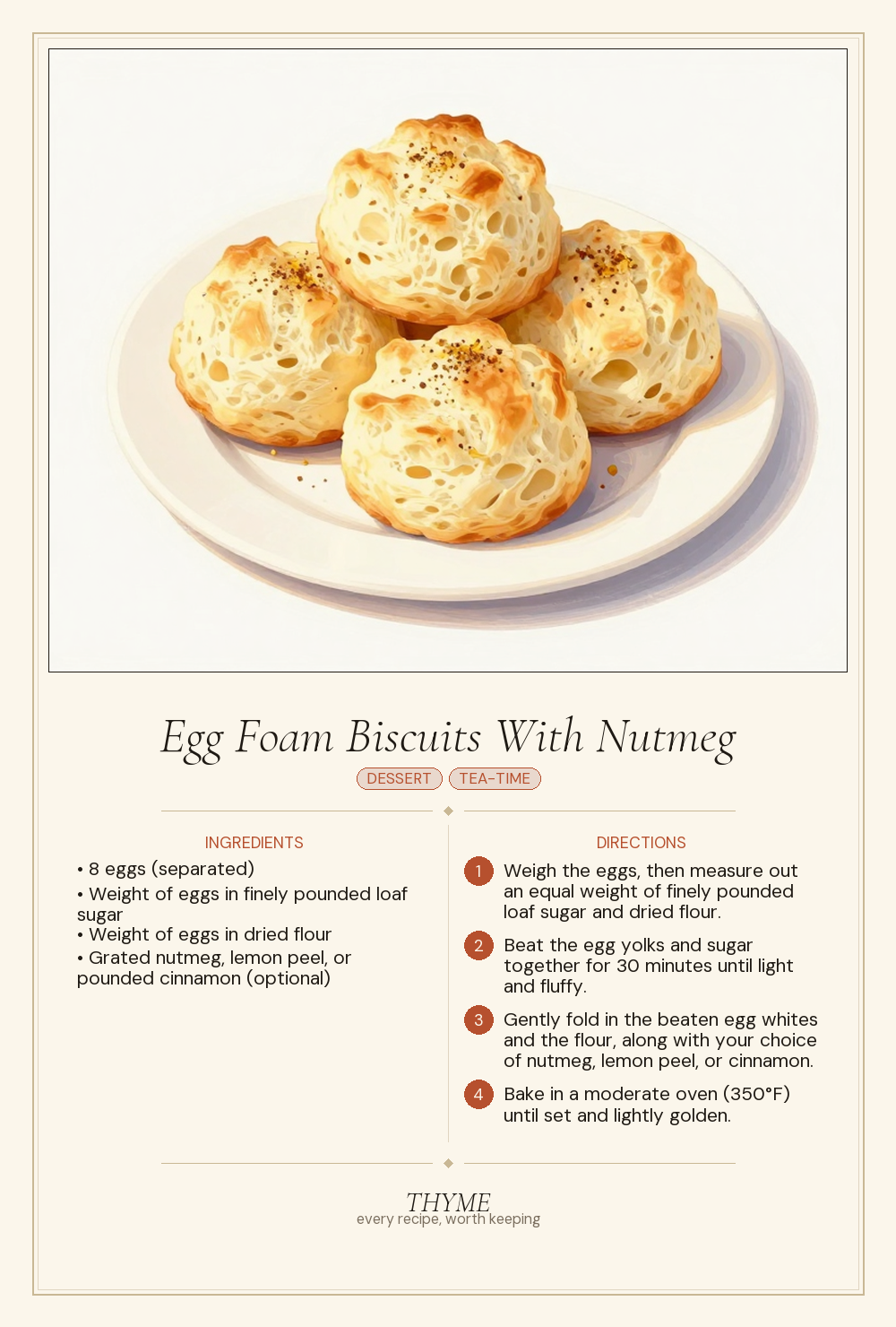 Egg Foam Biscuits With Nutmeg