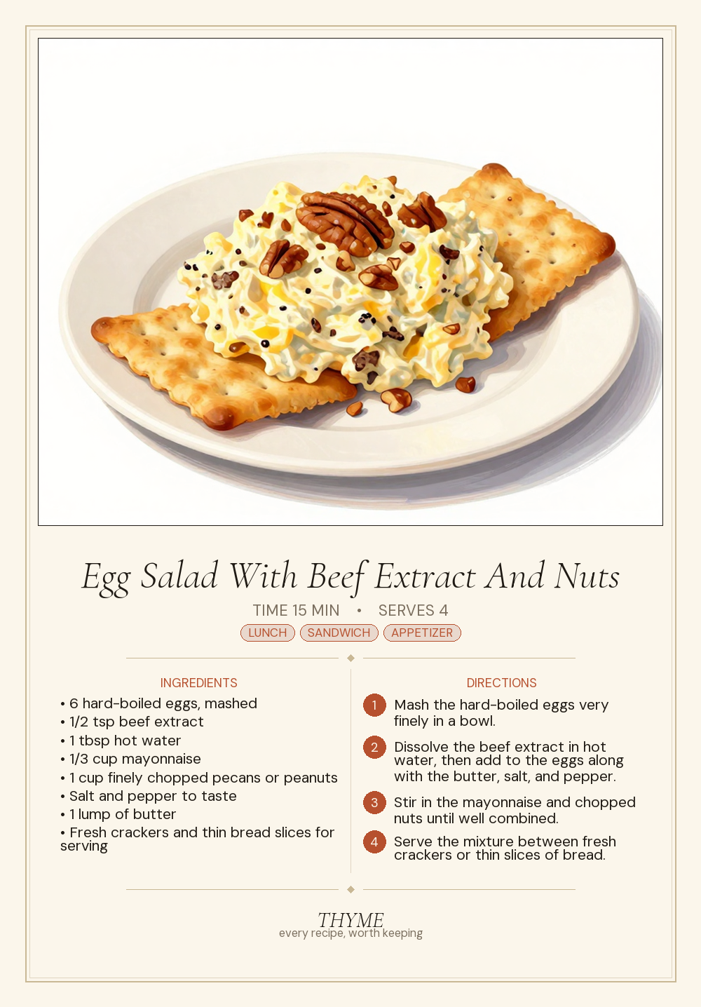 Egg Salad With Beef Extract And Nuts
