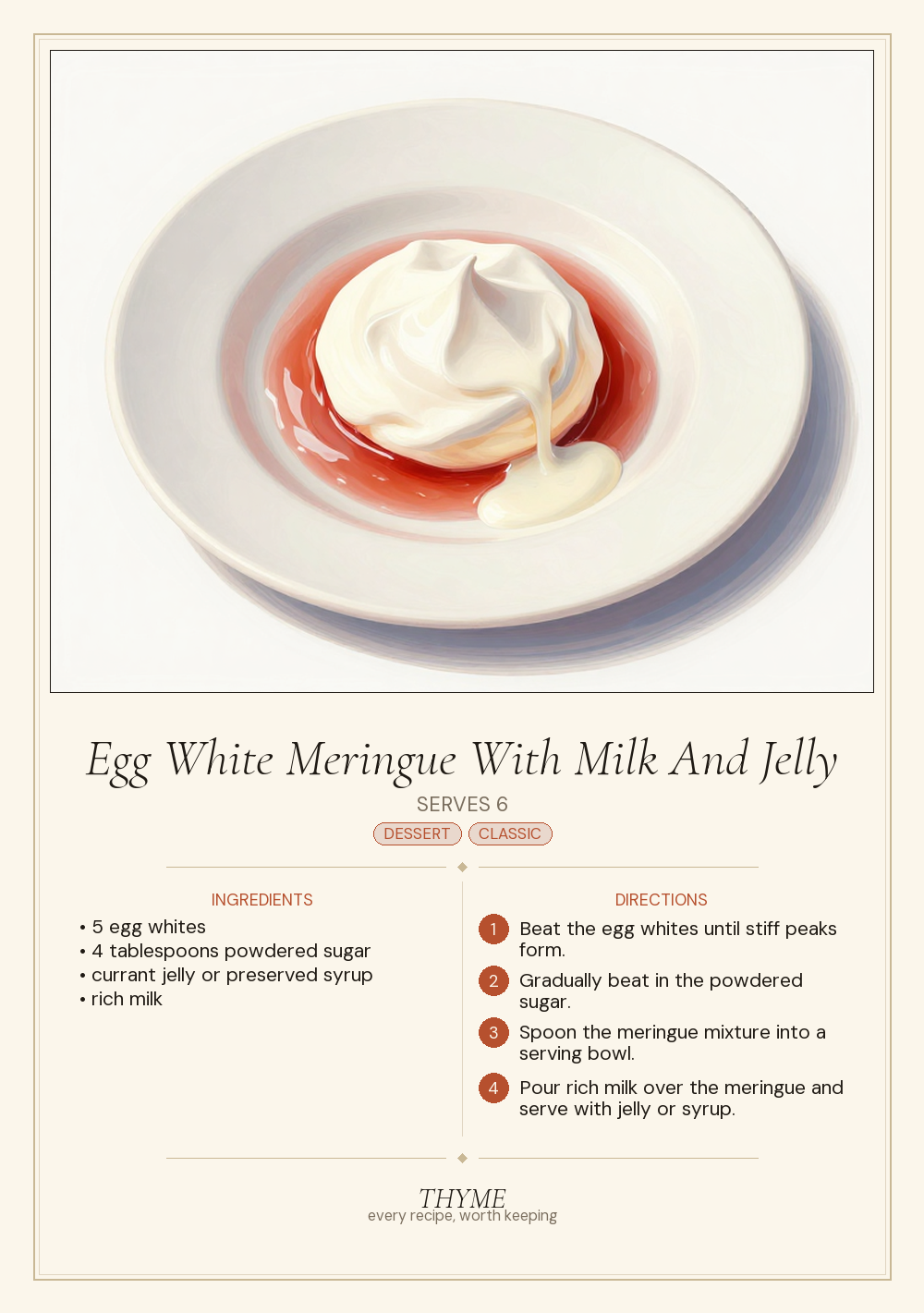 Egg White Meringue With Milk And Jelly