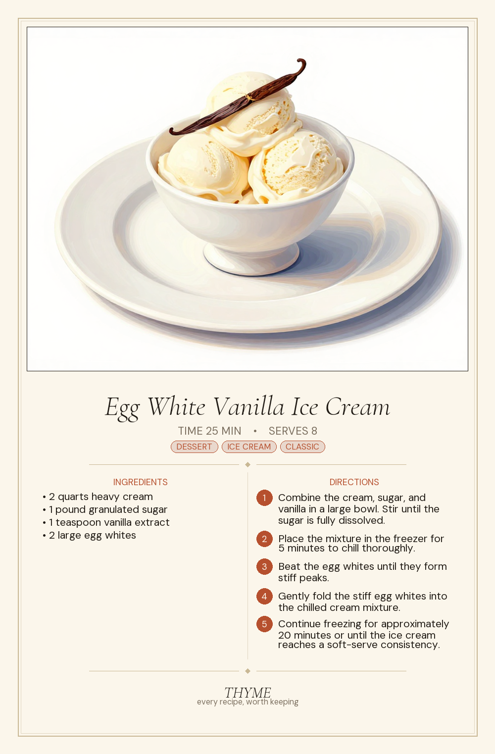 Egg White Vanilla Ice Cream