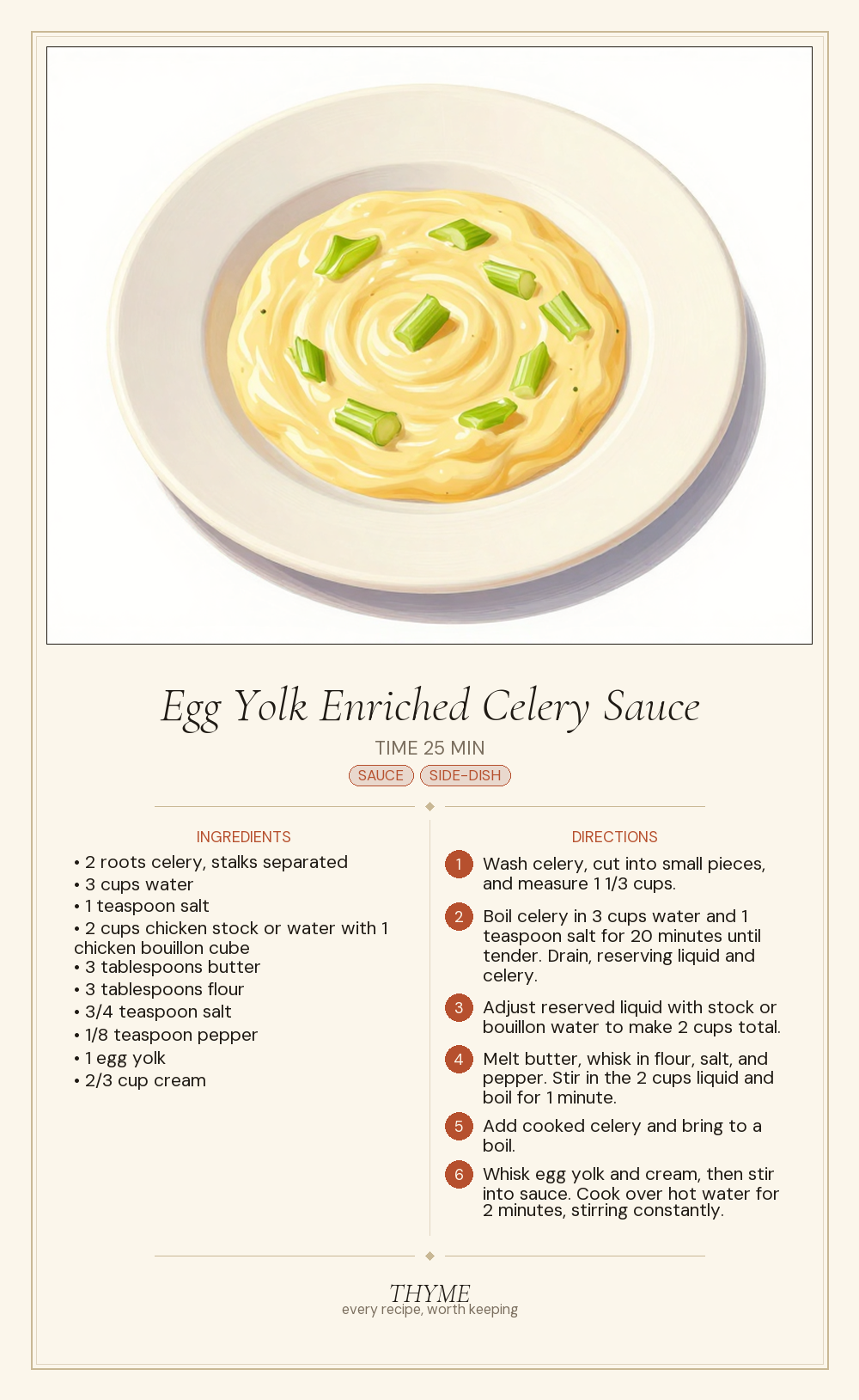 Egg Yolk Enriched Celery Sauce