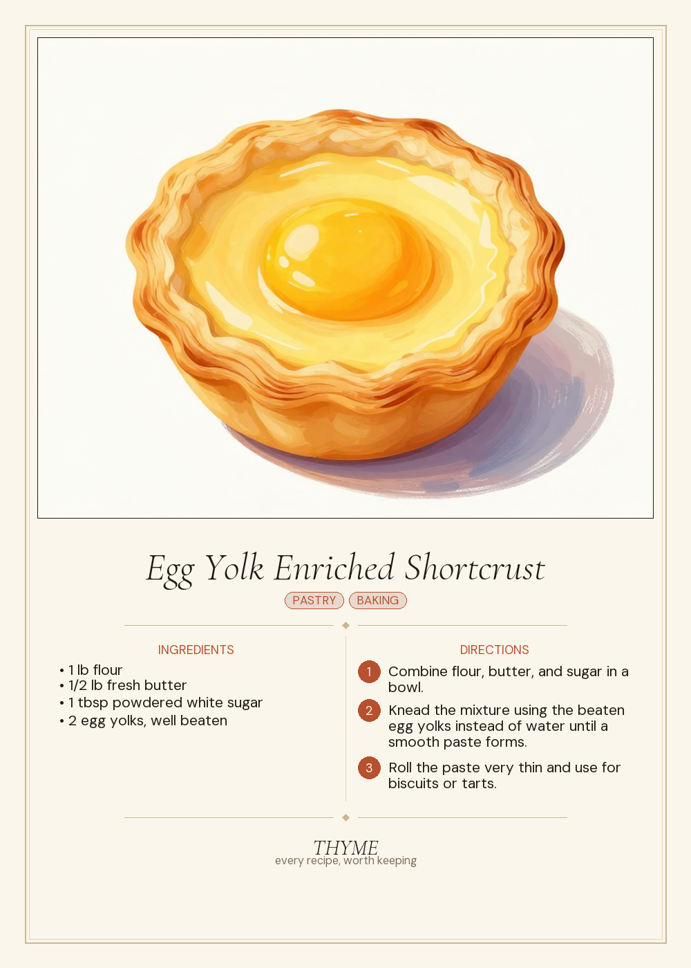 Egg Yolk Enriched Shortcrust