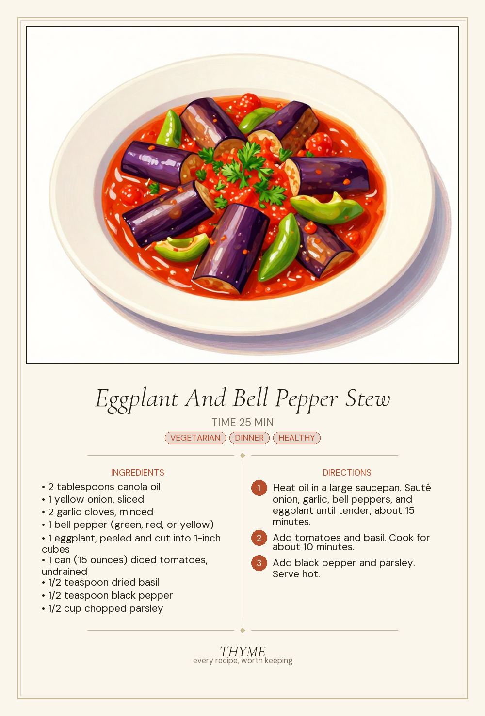 Eggplant And Bell Pepper Stew