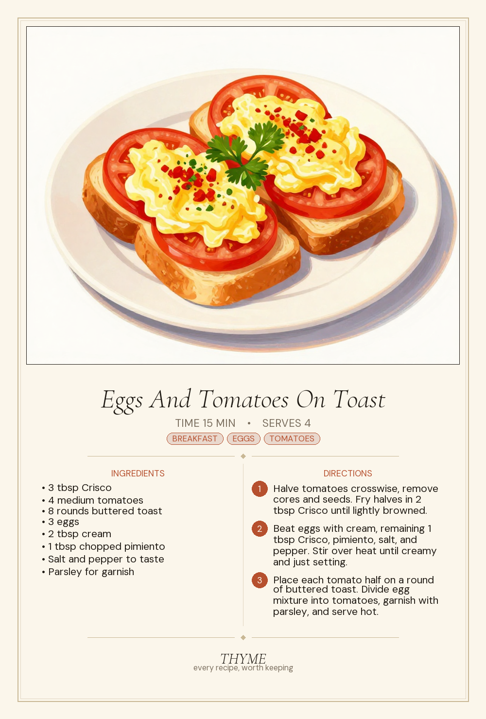 Eggs And Tomatoes On Toast