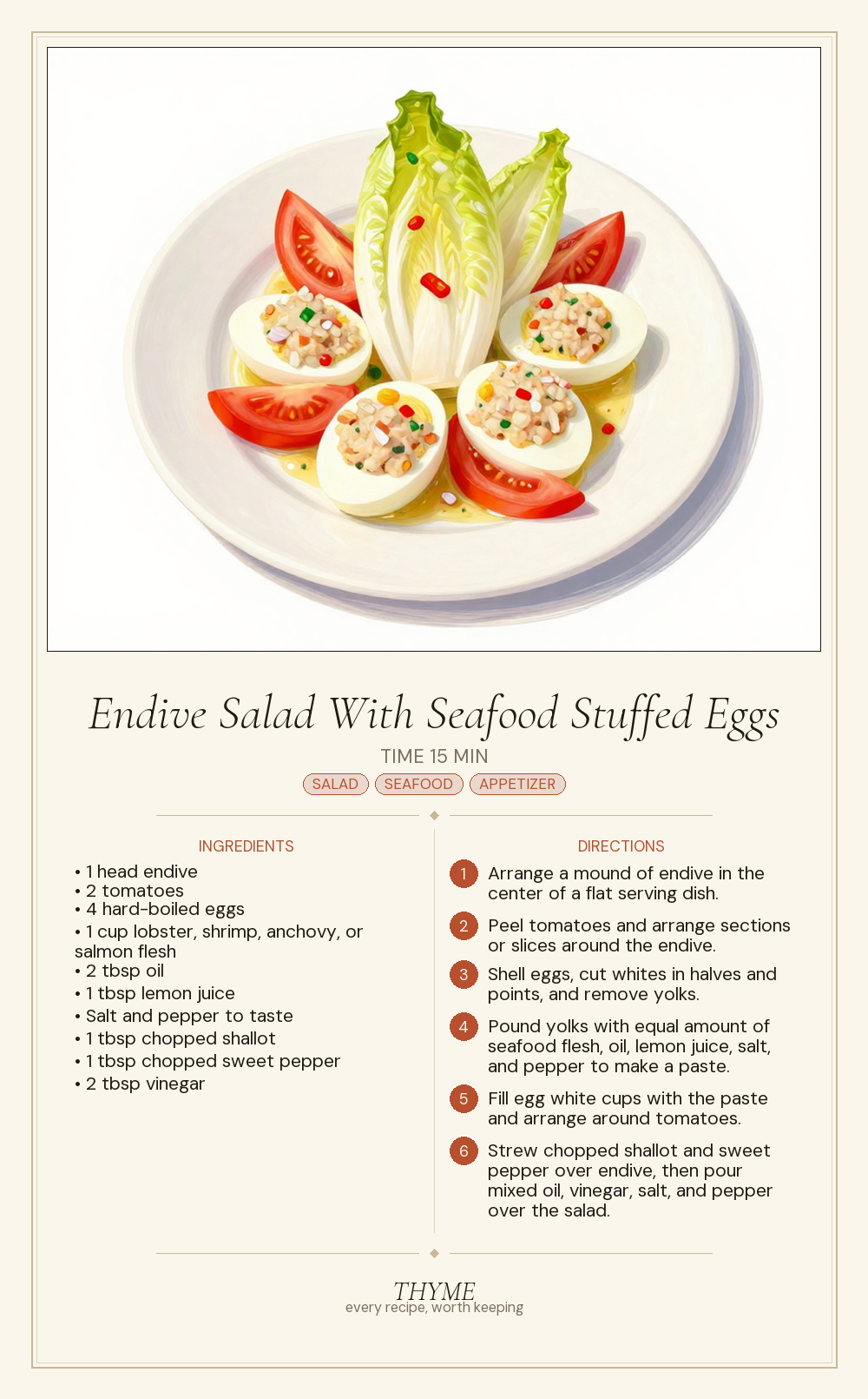 Endive Salad With Seafood Stuffed Eggs