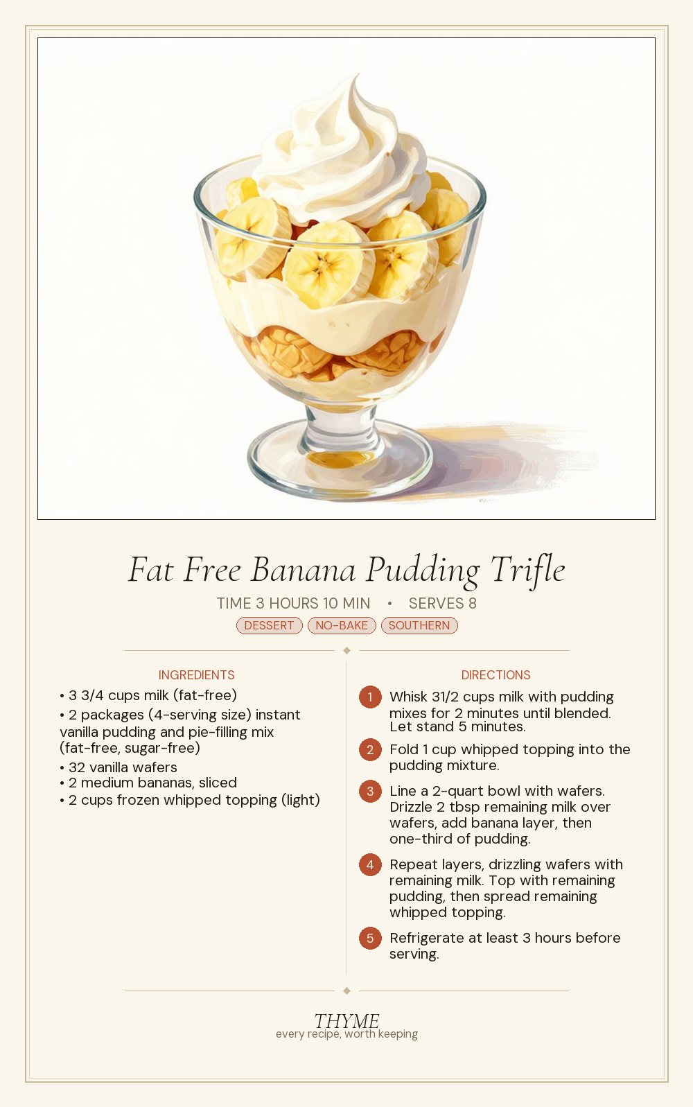 Fat Free Banana Pudding Trifle