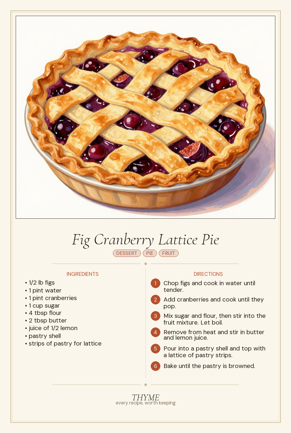 Fig Cranberry Lattice Pie