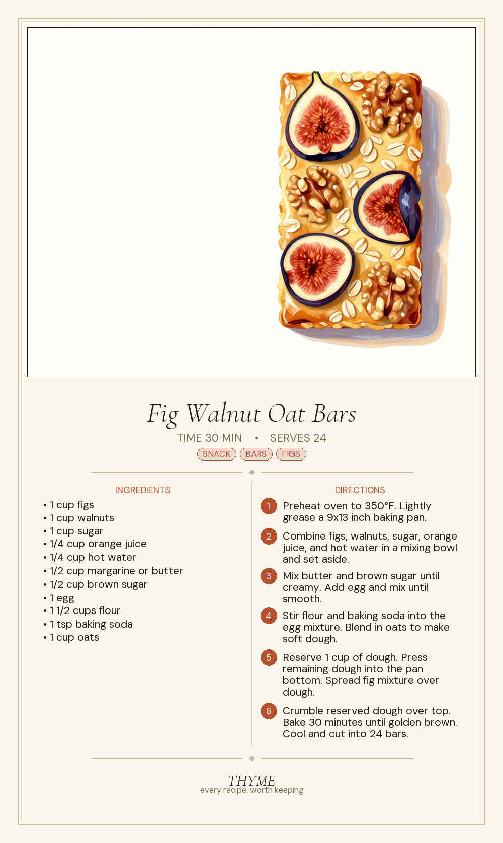 Fig Walnut Oat Bars