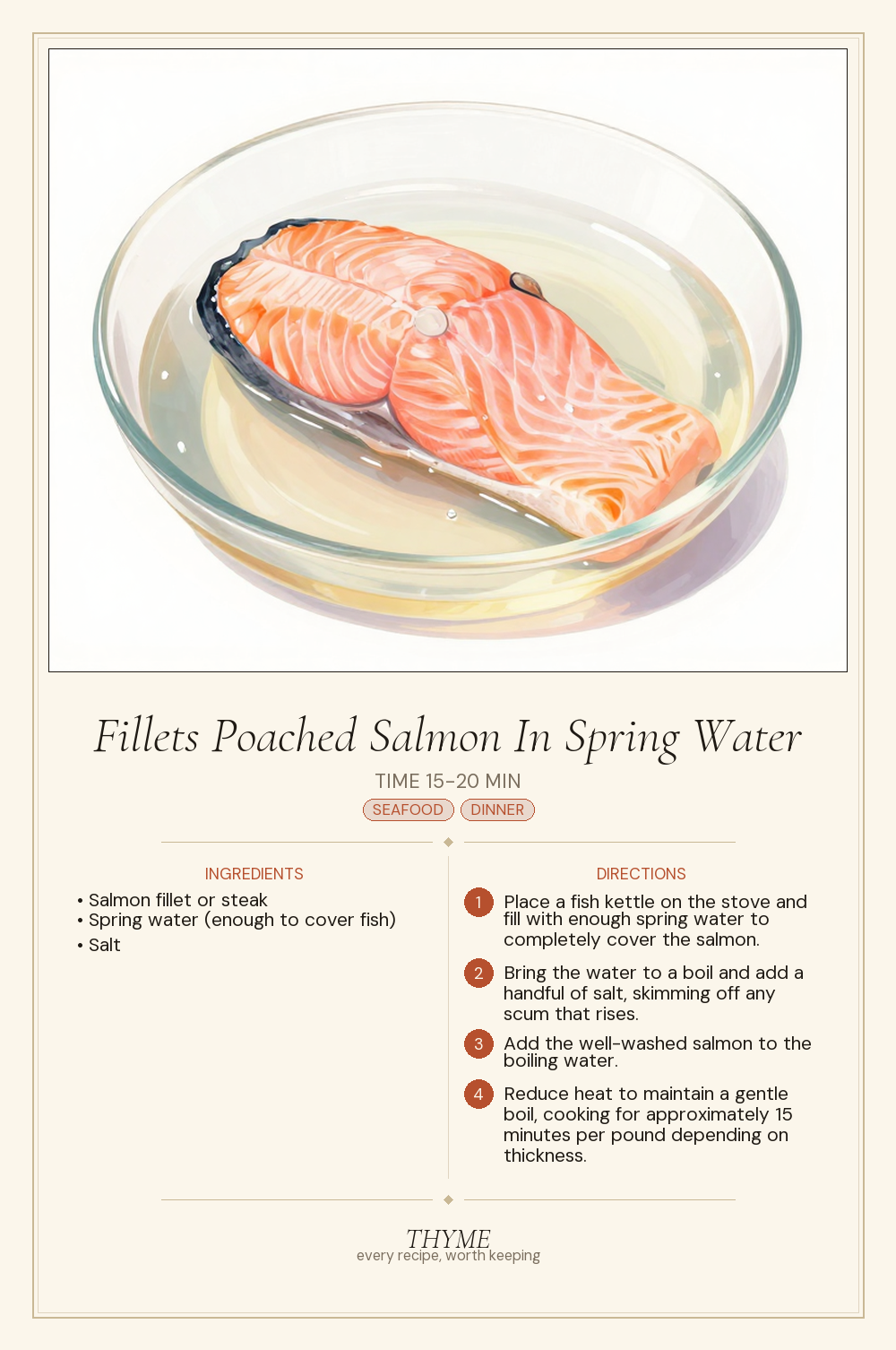 Fillets Poached Salmon In Spring Water