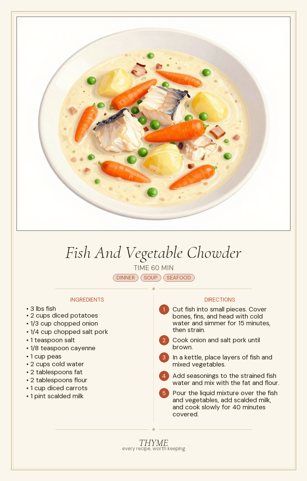 Fish And Vegetable Chowder
