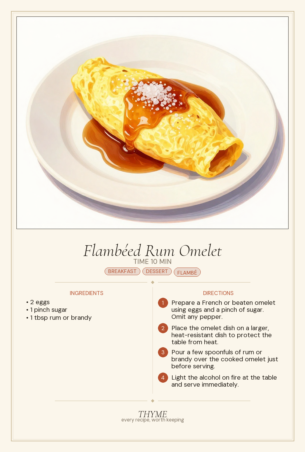 Flambéed Rum Omelet