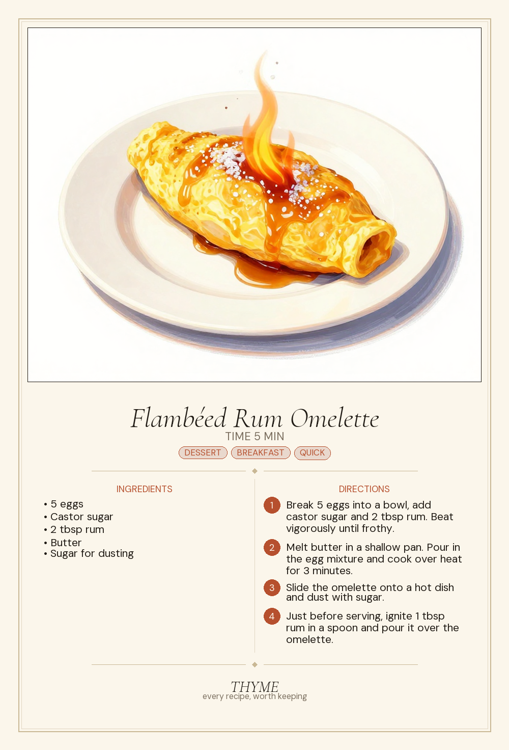 Flambéed Rum Omelette