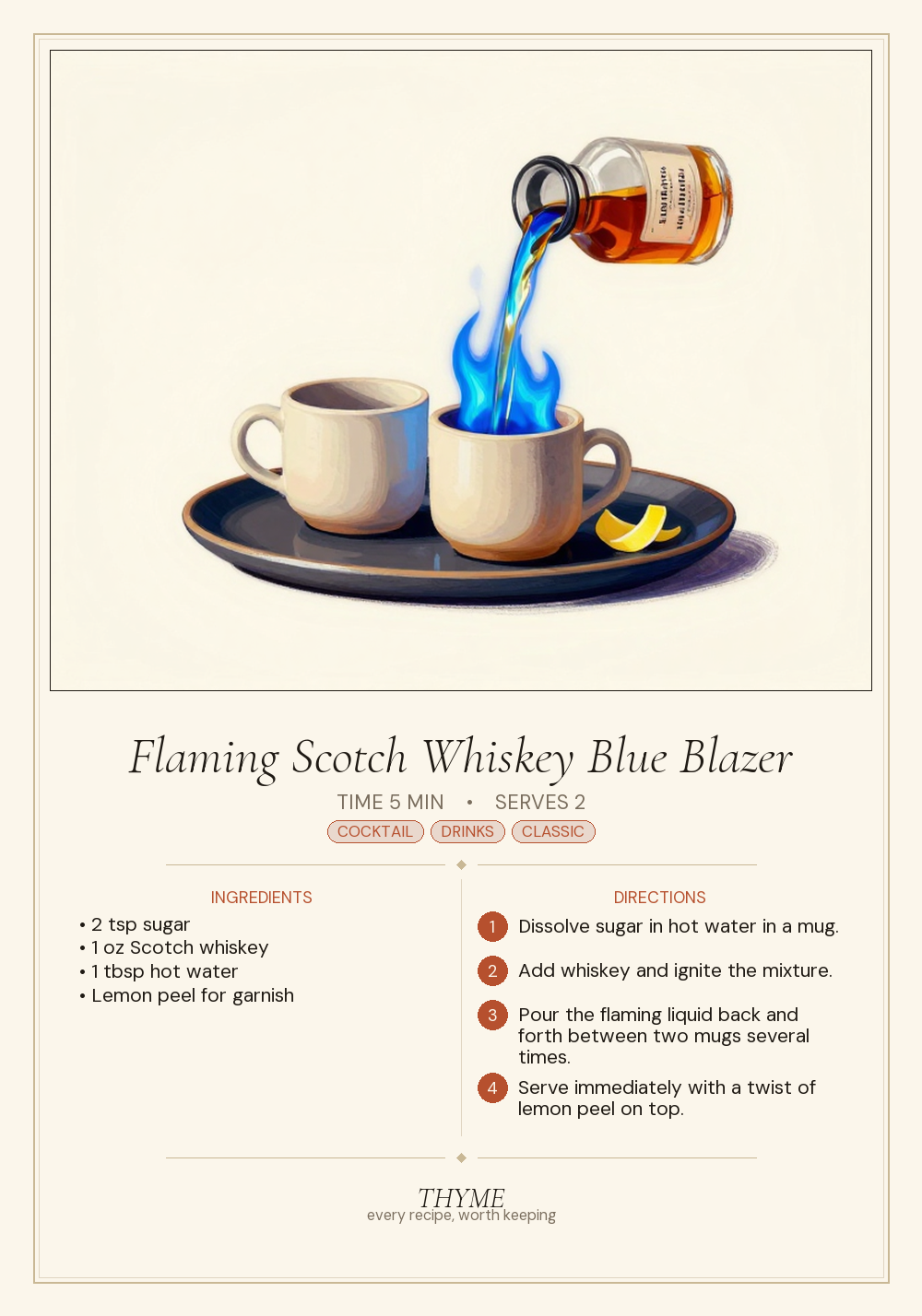 Flaming Scotch Whiskey Blue Blazer