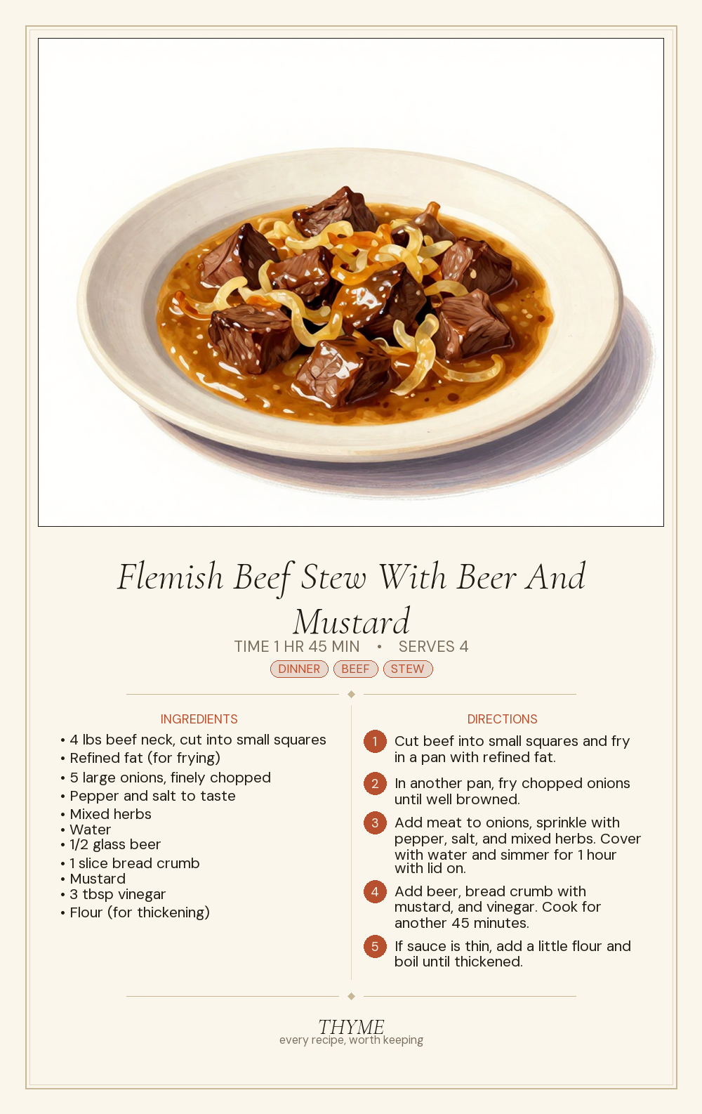 Flemish Beef Stew With Beer And Mustard
