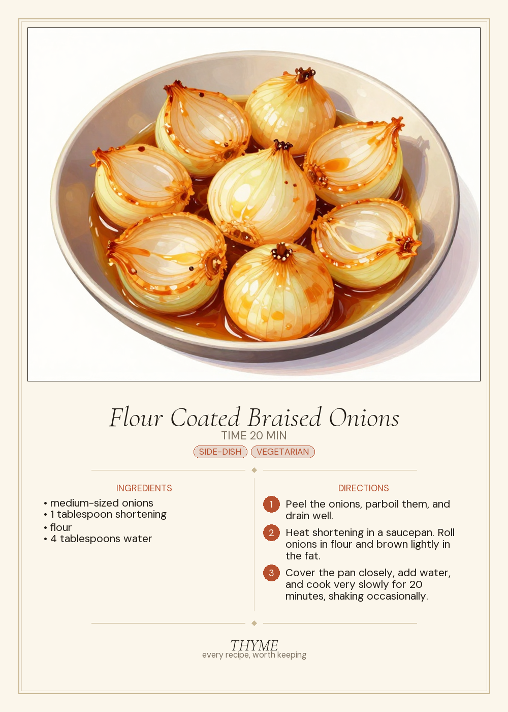 Flour Coated Braised Onions