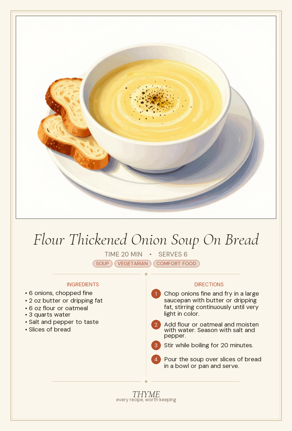 Flour Thickened Onion Soup On Bread