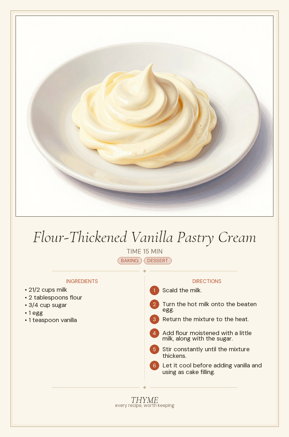 Flour-Thickened Vanilla Pastry Cream