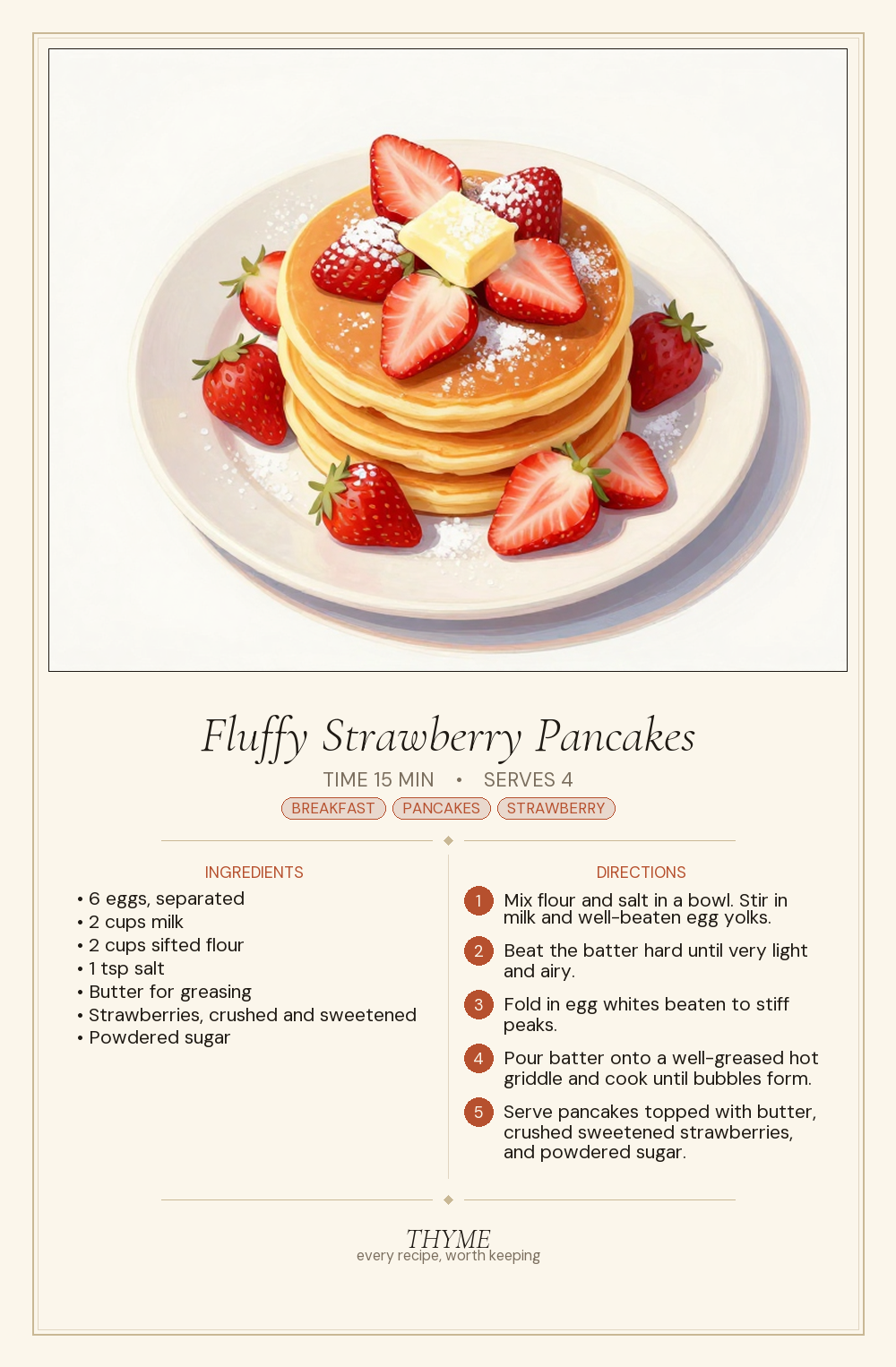 Fluffy Strawberry Pancakes