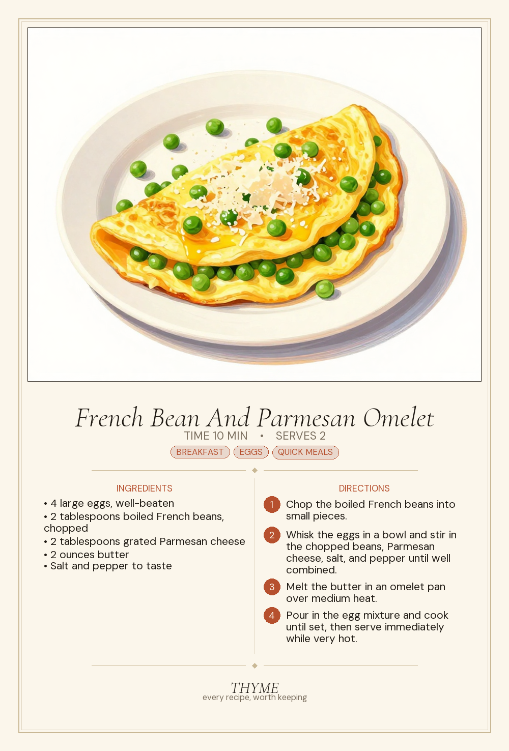 French Bean And Parmesan Omelet